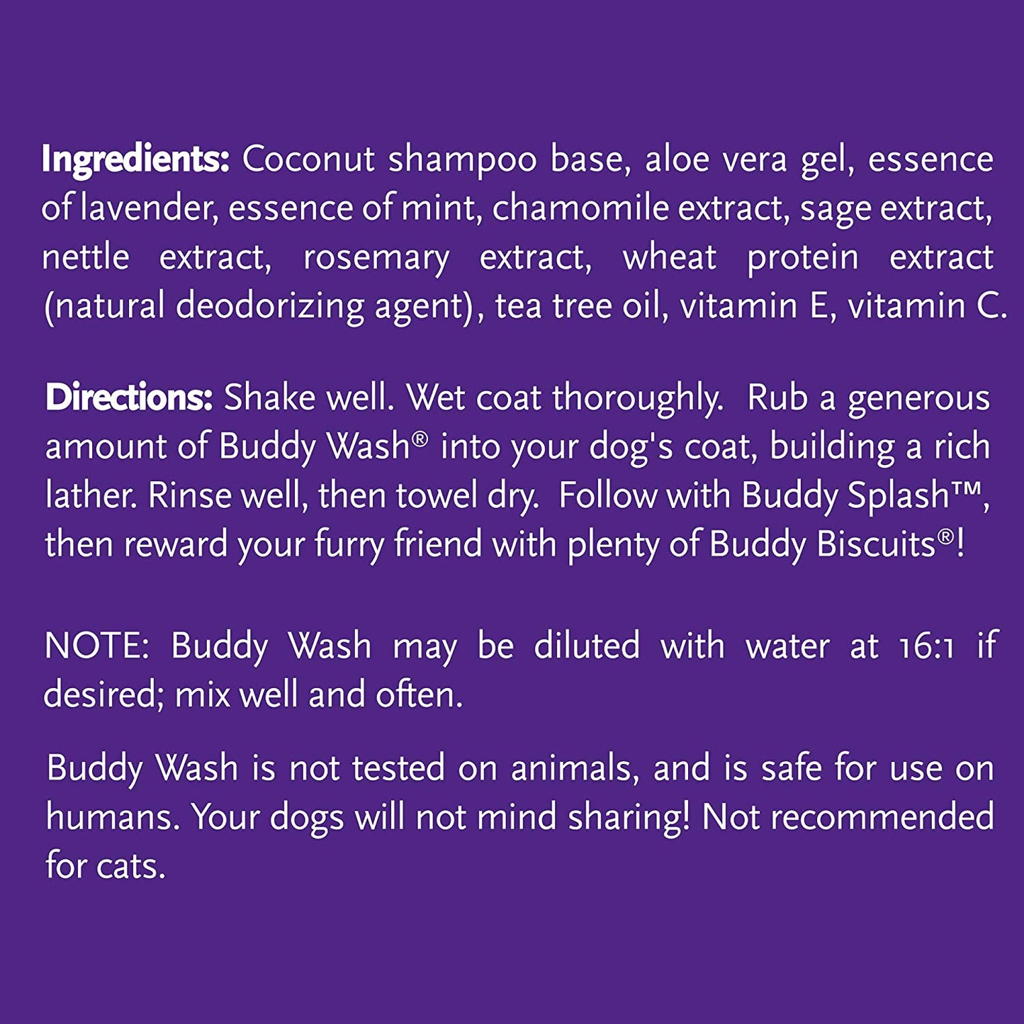 Buddy Wash Dog Shampoo & Conditioner for Dogs with Botanical Extracts and Aloe Vera