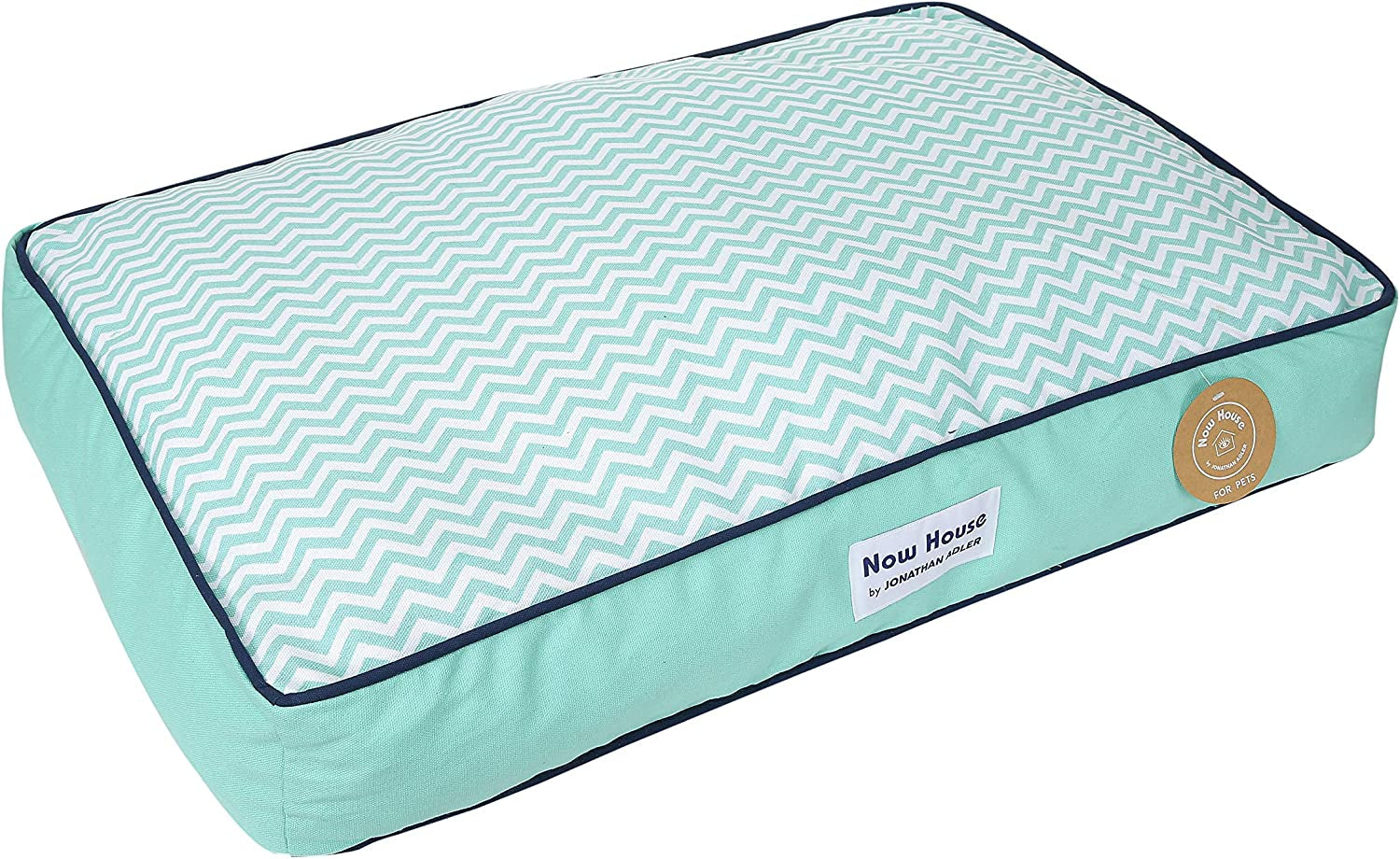 Now House for Pets by  Teal Chevron Cushion Dog Bed, Medium Medium Dog Bed Washable Dog Bed for Medium Dogs by Now House by  (FF15503)